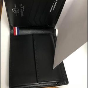 Dupont Black Leather Waller for Men